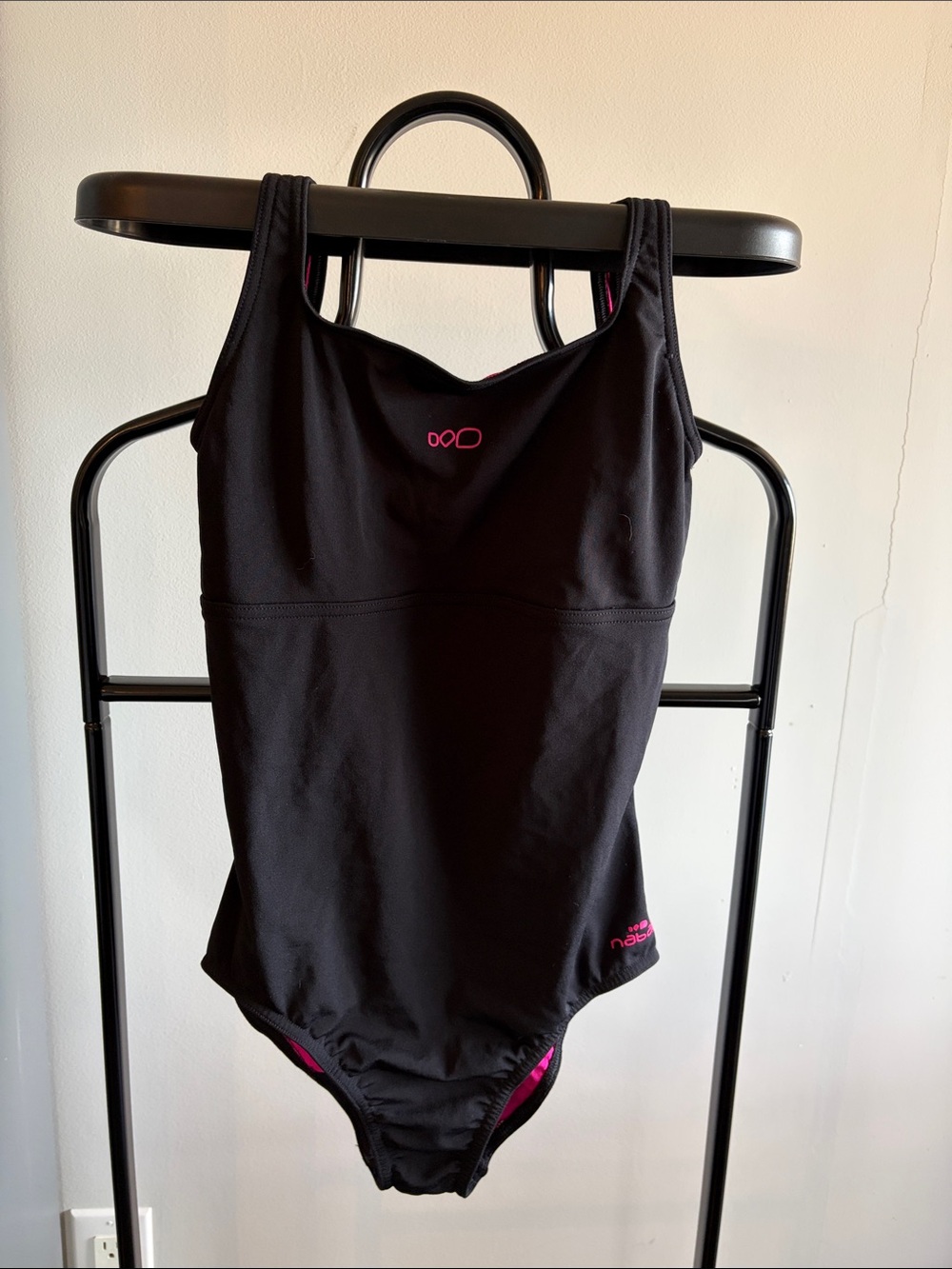 Nabaiji Black One-Piece Swimsuit with Pink Accents